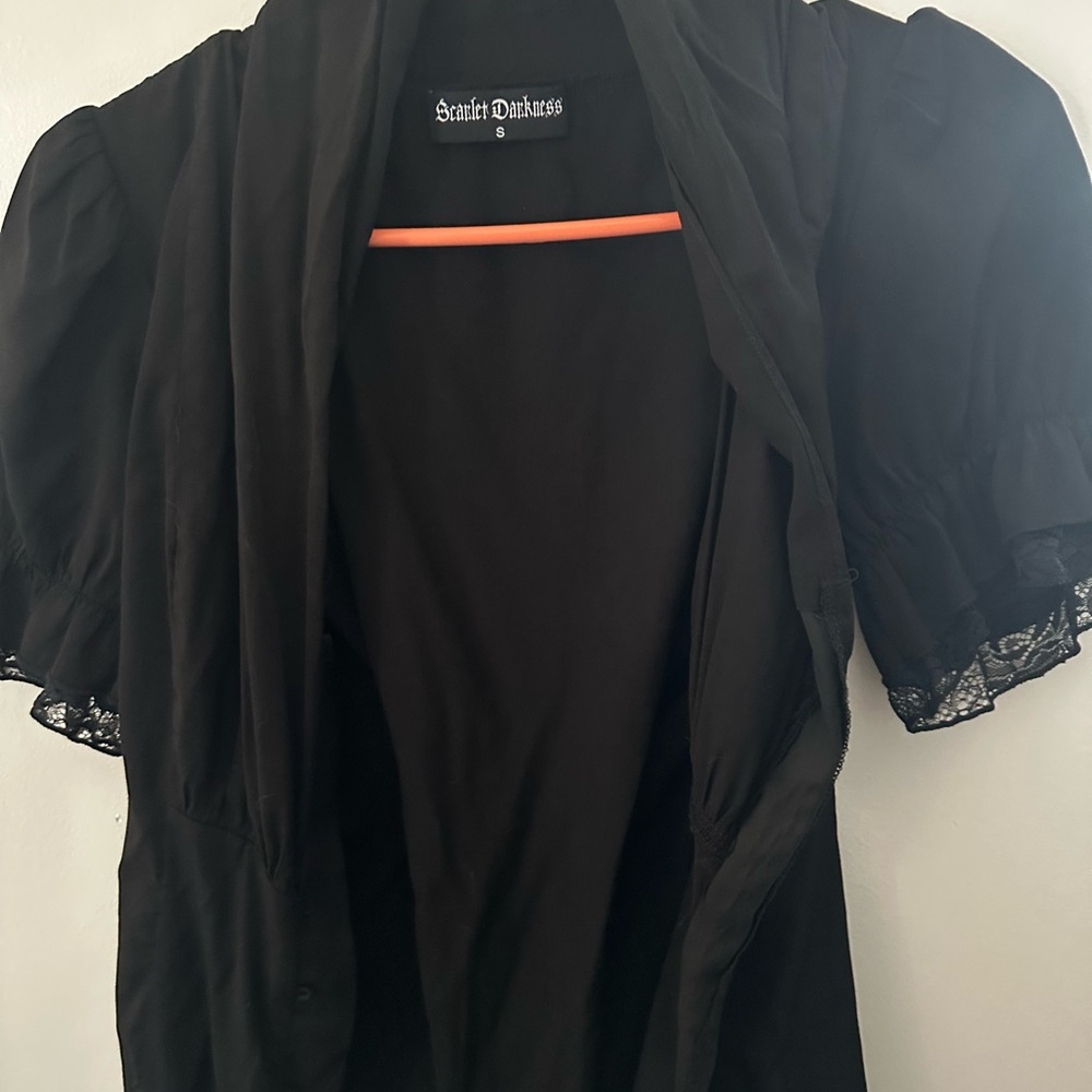 Black Gothic shirt  with Lace Sleeves